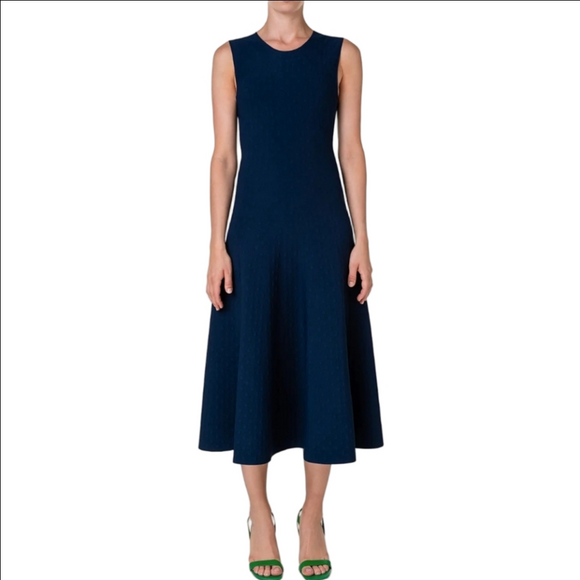 Akris Punto Dresses & Skirts - Akris punto Knit Jacquard Midi-Dress Size 16 Navy